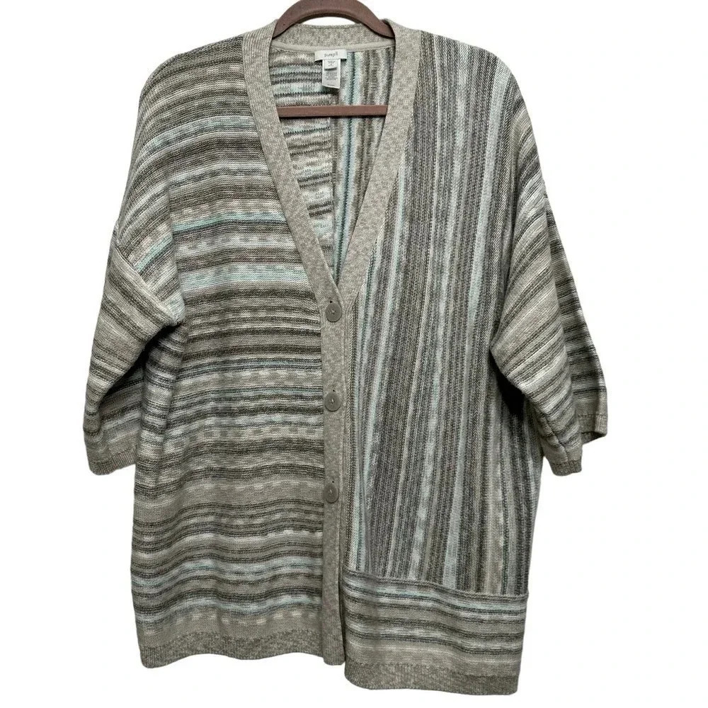 J. Jill Pure Jill women’s mixed striped pattern cozy cardigan. Size medium